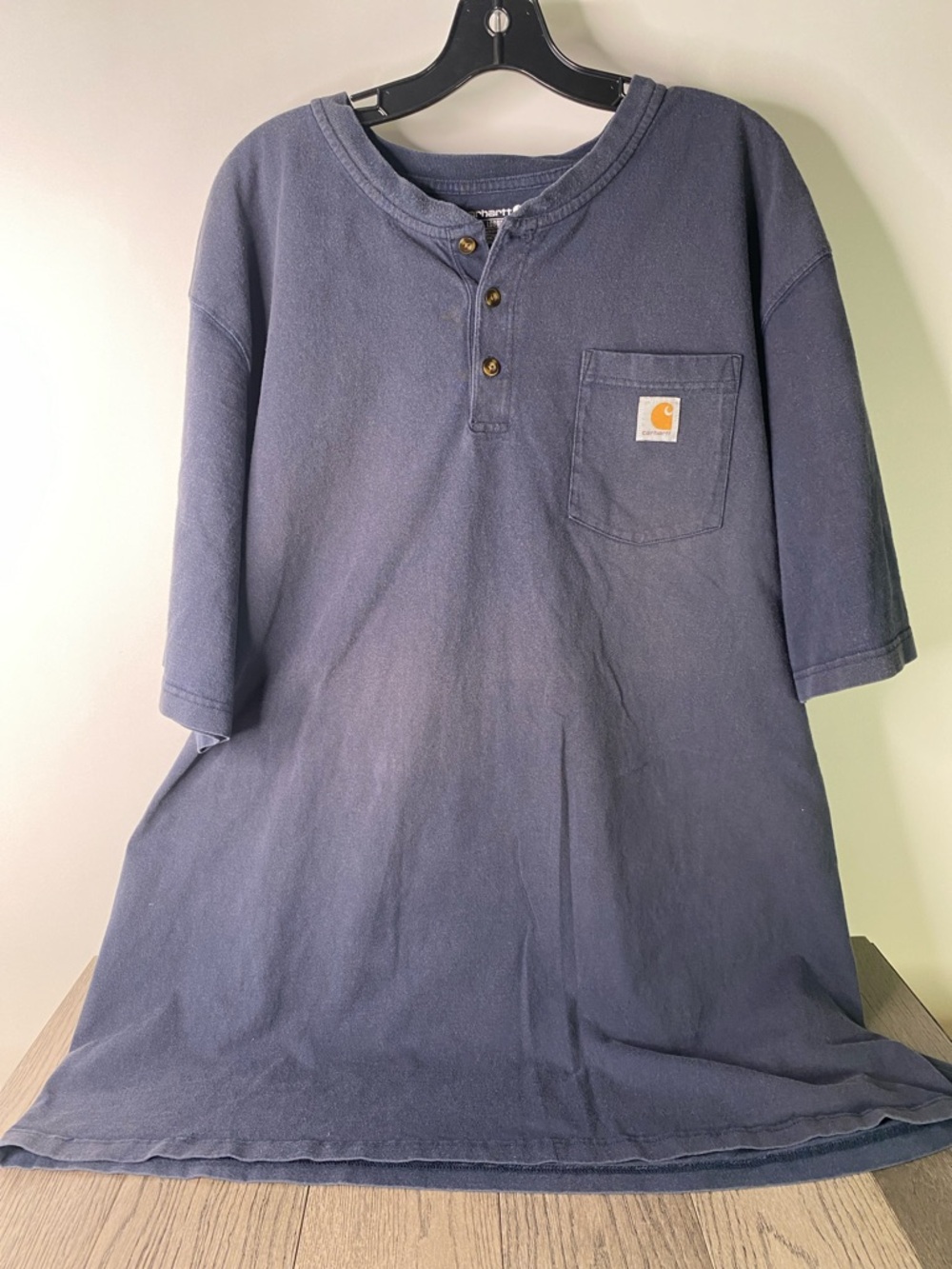 Carhartt Men’s 3XL Navy Short Sleeve Henley Pocket Tee - 1414